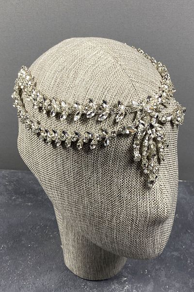 Hobigram Accesoriu de păr Coroana Henna de mireasă cu frontală de sultan argintiu pentru cele mai frumoase mirese – Coroană, piatră de cristal – Coroană –