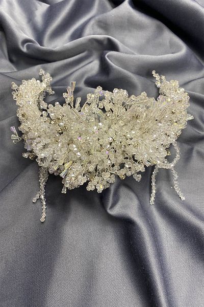 Hobigram Henna și coroană de mireasă cu piatră de cristal Zosma albă pentru cele mai frumoase mirese – Coroană, piatră de cristal, model elegant – T