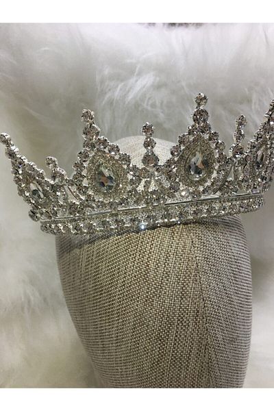 Hobigram Coroana de mireasa inalta cu piatra de cristal pentru cele mai frumoase mirese – Coroana, cu piatra de cristal, model elegant, coroana de mireasa – Ta