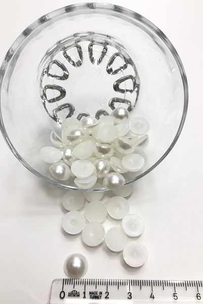 Hobigram Ποικιλία χάντρες Half Off White Pearl Beads Plastic – Χάντρες, Κομψό Σχέδιο, Γυναικείο Αξεσουάρ – Μπον