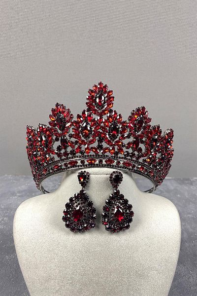 Hobigram Coroana de mireasa Godiva High Henna si cercei cu piatra pentru cei mai frumoși mireși – Coroană, piatră de cristal – T
