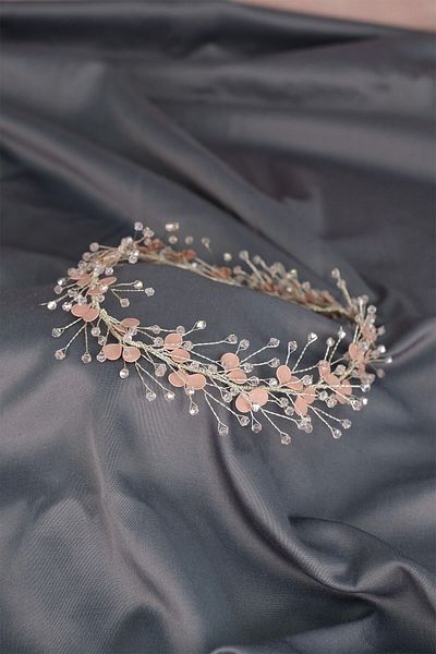 Hobigram Ramură de primăvară emailată Accesoriu de păr de mireasă cu margele pentru cele mai frumoase mirese – Coroană, cu pietre de cristal, model elegant –