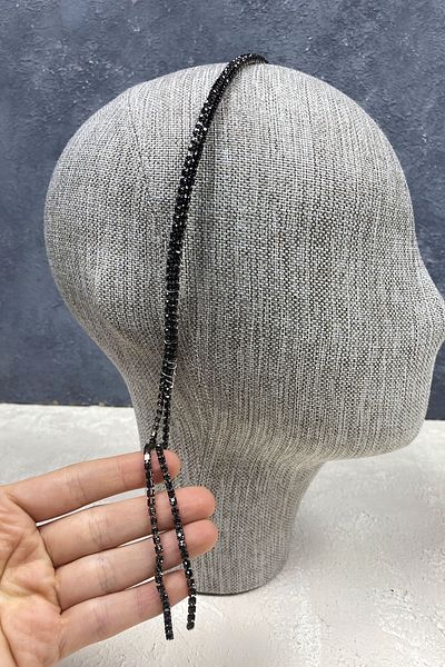 Hobigram Accesoriu pentru păr Tiara de mireasă cu două rânduri negre pentru cele mai frumoase mirese – Coroană, cu pietre de cristal – Coroană –