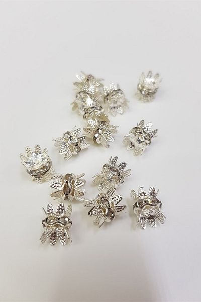 Hobigram Beads Assortment Silver Daisy Washer 10 Pieces – Beads, Stylish Design, Women's Accessory – Beads – Bo