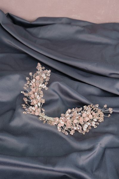 Hobigram Accesoriu de păr de mireasă cu mărgele de cristal și perle Berra pentru cele mai frumoase mirese – Coroană, cu pietre de cristal – Coroană –