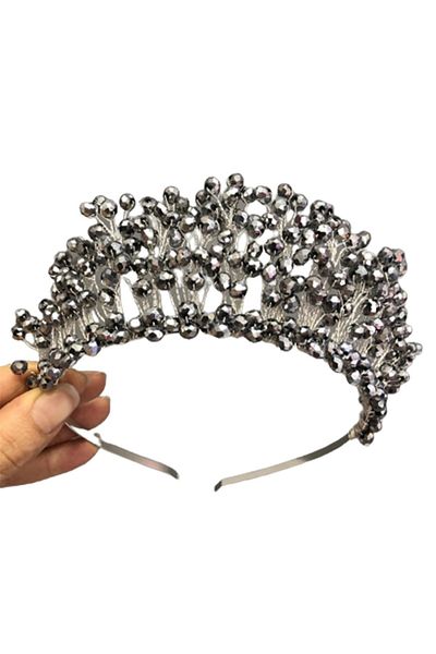 Hobigram Coroana de mireasa cu cristale si perle de argint pentru cele mai frumoase mirese – Coroana, cu pietre de cristal, model elegant, coroana de mireasa –