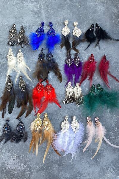 Hobigram تشكيلة من الأقراط باللون العنابي بتصميم مصنوع يدويًا من هينا للزفاف - أقراط بيجوري، تصميم أنيق - بيج