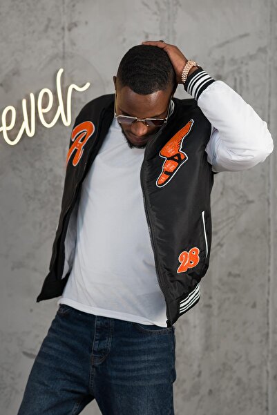 AKÇAYLAR Regular Fit Beli Lastikli Hafif Dolgulu Nakış Desenli Baharlık Kapitone Kolej Mont