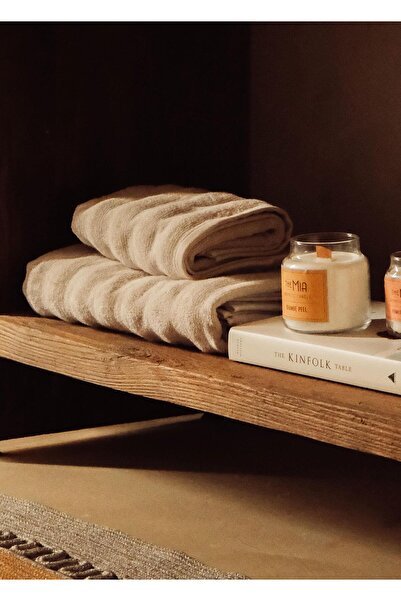 The Mia Fine Cotton Бежевий рушник для ванної кімнати 140x70 см