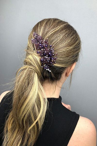 Hobigram Hair Accessory Leaf Pattern Crystal and Pearl Bridal Hair Accessory – Other Hair Accessories – Other S