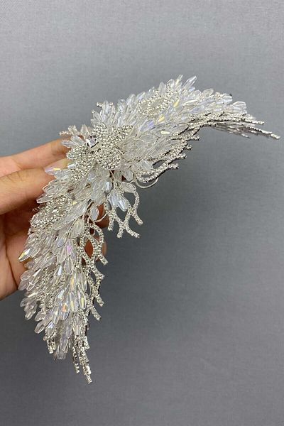 Hobigram Bridal Accessory Ella Crystal Beaded Bridal Crown – Bridal Accessory, Stylish Design, Women's Accessory