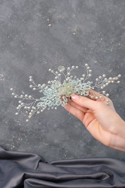 Hobigram Hair Accessory Water Green Irem Pearl Beaded Hair and Turban Accessory – Other Hair Accessories – Other