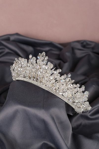 Hobigram Bridal Accessory Akbahar Crystal Beaded Bridal Henna Crown – Bridal Accessory, Stylish Design – Bridal Aks