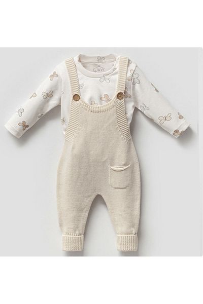 Tafyy Knitwear Salopeet Set - Butterfly Printed
