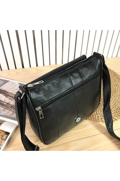 Deribag Piele Veritabila Dimensiune Mare Negru26*24*8 Cm