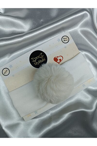 MyHubi Handmade Baby Girl Rabbit Hair Pompom Bandana