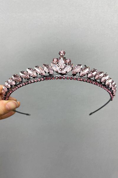Hobigram Bridal Accessory Pink Ece Model Thin Bridal Henna Crown – Bridal Accessory, Stylish Design, Women's Accessory