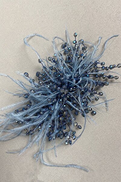 Hobigram Accesoriu pentru păr Accesoriu pentru păr cu mărgele de cristal albastru și pene – Alte accesorii pentru păr, design elegant –