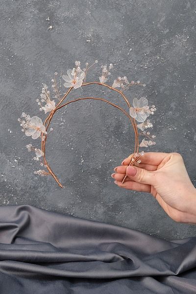 Hobigram Bridal Accessory Minel Special Design Floral Bridal Henna Crown – Bridal Accessory, Stylish Design – Bridal a