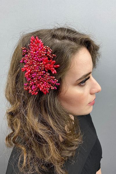 Hobigram Bridal Accessory Burgundy Hair and Turban Accessory – Other Hair Accessories, Stylish Design, Women's Accessory