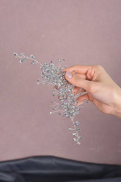 Hobigram Bridal Accessory Deren Crystal Beaded Bridal Crown Hair Accessory – Bridal Accessory, Stylish Design – Ge