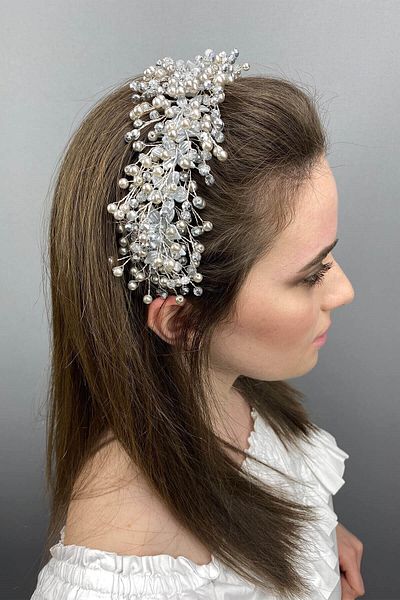 Hobigram Bridal Accessory Gray Hira Model Bridal Hair Accessory – Bridal Accessory, Stylish Design, Women's Accessory