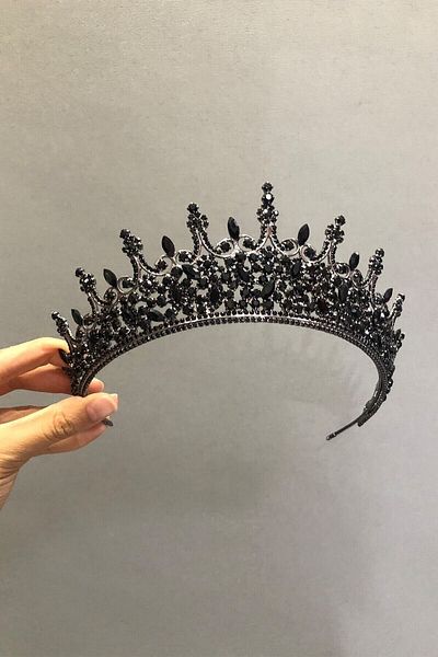 Hobigram Bridal Accessory Leonis Model Black Bridal Henna Crown – Bridal Accessory, Stylish Design, Women's Accessory