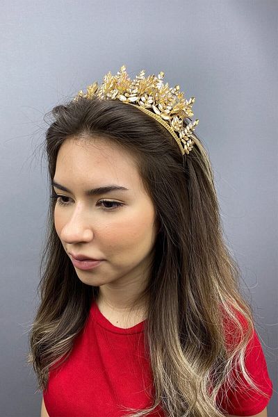 Hobigram Bridal Accessory Zümre Model Bridal Henna Crown – Bridal Accessory, Stylish Design, Women's Accessory – Bridal