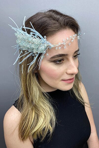 Hobigram Hair Accessory Fliyz Feathered Crystal Bridal Hair and Turban Accessory – Other Hair Accessories – Other