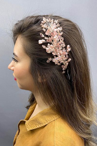 Hobigram Bridal Accessory Powder Vega Hair and Turban Accessory – Bridal Accessory, Stylish Design, Women's Accessory