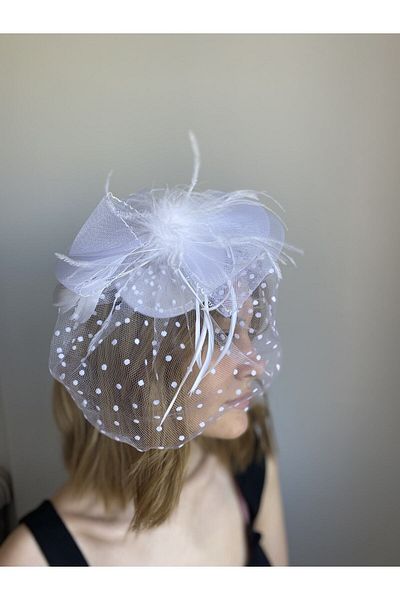 Hobigram Bridal Accessory Off White Wedding Hat Toilet Hat Mini Veil Bridal Hair Accessory – Gelin Akses
