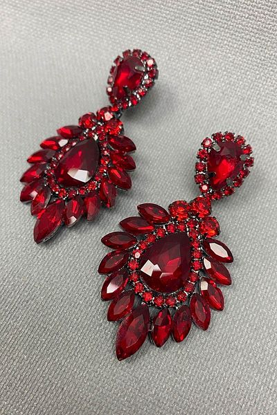 Hobigram Bridal Accessory Red Subra Model Bridal Henna Tiara and Earrings – Bridal Accessory, Stylish Design – Bridal