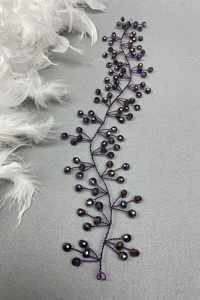 Hobigram Hair Accessory Plum Vella Beaded Bridal Crown Hair Accessory – Other Hair Accessories, Stylish Design