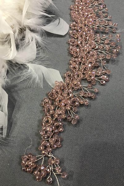 Hobigram Bridal Accessory Powder Belen Crystal Hair and Turban Accessory – Bridal Accessory, Stylish Design – Bridal