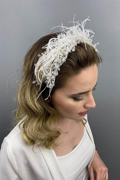 Hobigram Bridal Accessory Transparent Alisa Hair and Turban Accessory – Bridal Accessory, Stylish Design, Women's Accessory