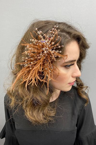 Hobigram Hair Accessory Crystal Beaded and Feather Hair Accessory – Other Hair Accessories, Stylish Design – Other