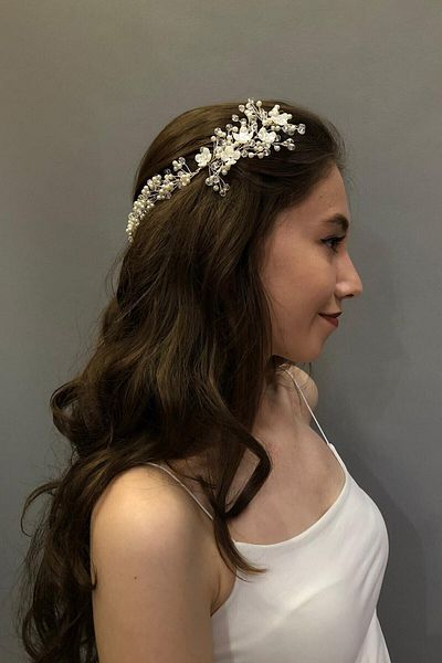 Hobigram Bridal Accessory Double Sided Pearl Arrow Bridal Hair Accessory – Bridal Accessory, Stylish Design – Geli