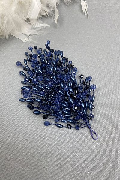 Hobigram Bridal Accessory Navy Blue Mila Model Double Sided Hair Accessory – Bridal Accessory, Stylish Design – Gel
