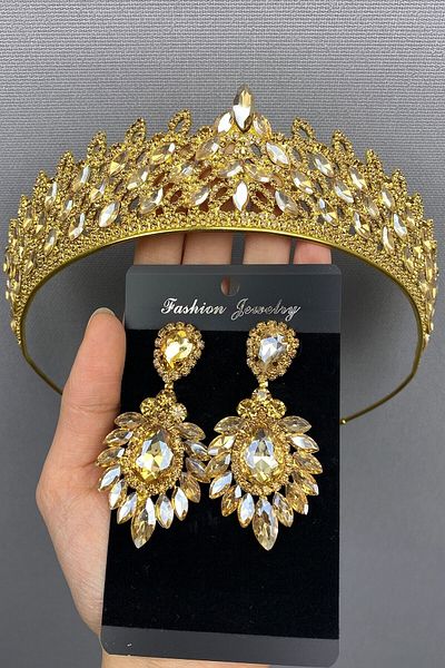 Hobigram Bridal Accessory Mia Bridal Henna Crown and Earrings – Bridal Accessory, Stylish Design, Women's Accessory – Gel