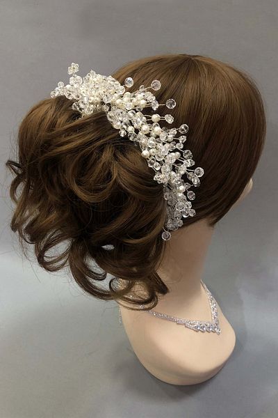 Hobigram Bridal Accessory Cream Pearl and Crystal Hair Accessories – Bridal Accessory, Stylish Design – Bridal Access