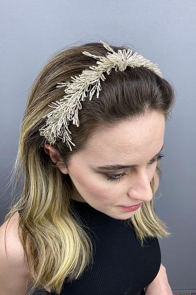 Hobigram Bridal Accessory Light Grey Halex Beaded Bridal Hair Accessory – Other Hair Accessories, Stylish Design –