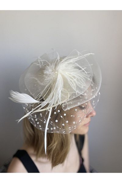 Hobigram Bridal Accessory Cream Wedding Hat Vualet Hat Bridal Accessory – Bridal Accessory, Stylish Design – Ge