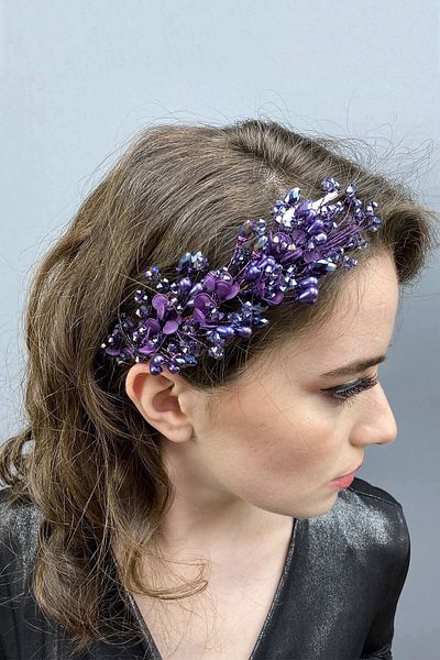 Hobigram Bridal Accessory Purple Vega Hair and Turban Accessory – Other Hair Accessories, Stylish Design – Other Hair
