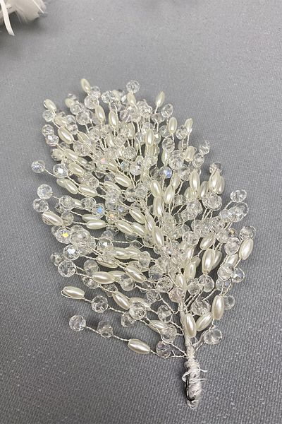Hobigram Bridal Accessory Cream Mila Model Double Sided Hair Accessory – Bridal Accessory, Stylish Design – Gelin a