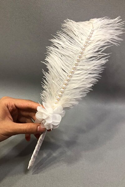 Hobigram Düğün Malzemesi Beyaz Tüylü Kalem – Özel Tasarım, Aksesuar, Kaliteli...