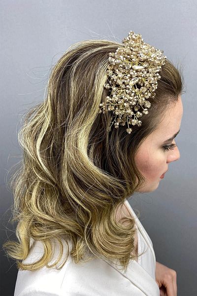 Hobigram Hair Accessory Gold Rose Barbara Model Bridal Henna Crown – Other Hair Accessories, Stylish Design – Other