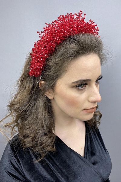 Hobigram Bridal Accessory Red Atair Henna and Bridal Crown – Bridal Accessory, Stylish Design, Women's Accessory –