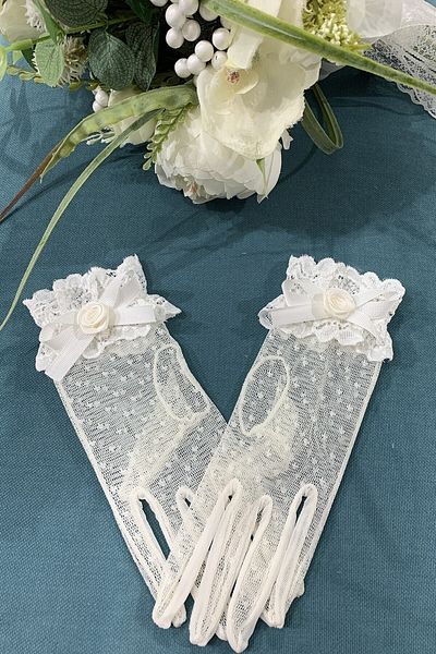 Hobigram Wedding Wedding Product White Bridal Gloves – Special Design, Accessory, Quality Production, Eye-Catching Style