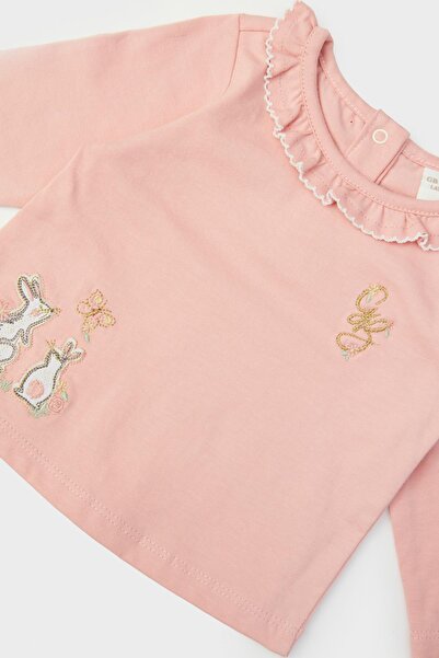 Layette Baby Girl Pink T-Shirt 23FW0LT7501