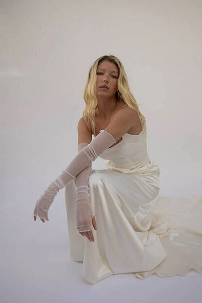 Hobigram Wedding Wedding Product White Bridal Gloves Long Gloves Transparent Gloves Tulle Gloves